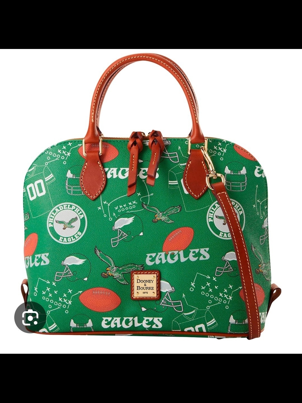 Dooney & Bourke Green Philadelphia Eagles Zip Zip Satchel